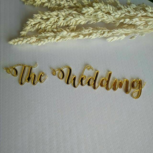 The wedding akrilik bahan mahar gold