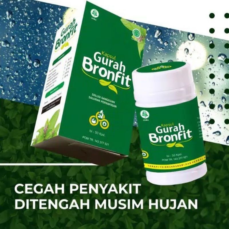 GURAH BRONFIT 50 Kapsul Herbal Batuk Flu Asma Bronkitis Migrain TBC