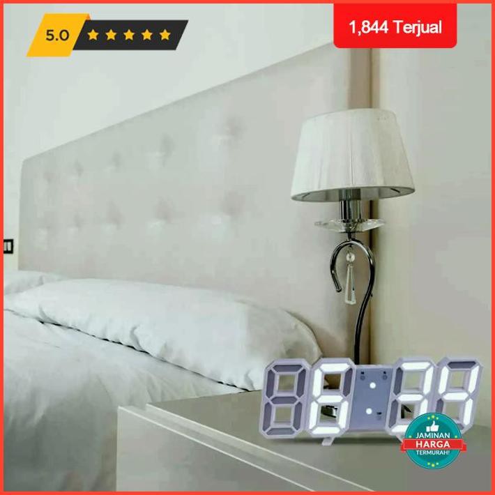 Dekorasi Rumah Jam Digital Led Jam Meja Jam Dinding Digital Led Clock - Putih Terlaris