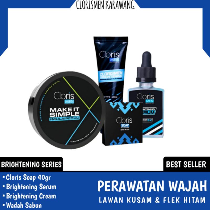 CLORISMEN NEW PAKET BRIGTENING SERIES MENCERAHKAN KULIT WAJAH SECARA ALAMI DAN EFEKTIF sabun cuci mu