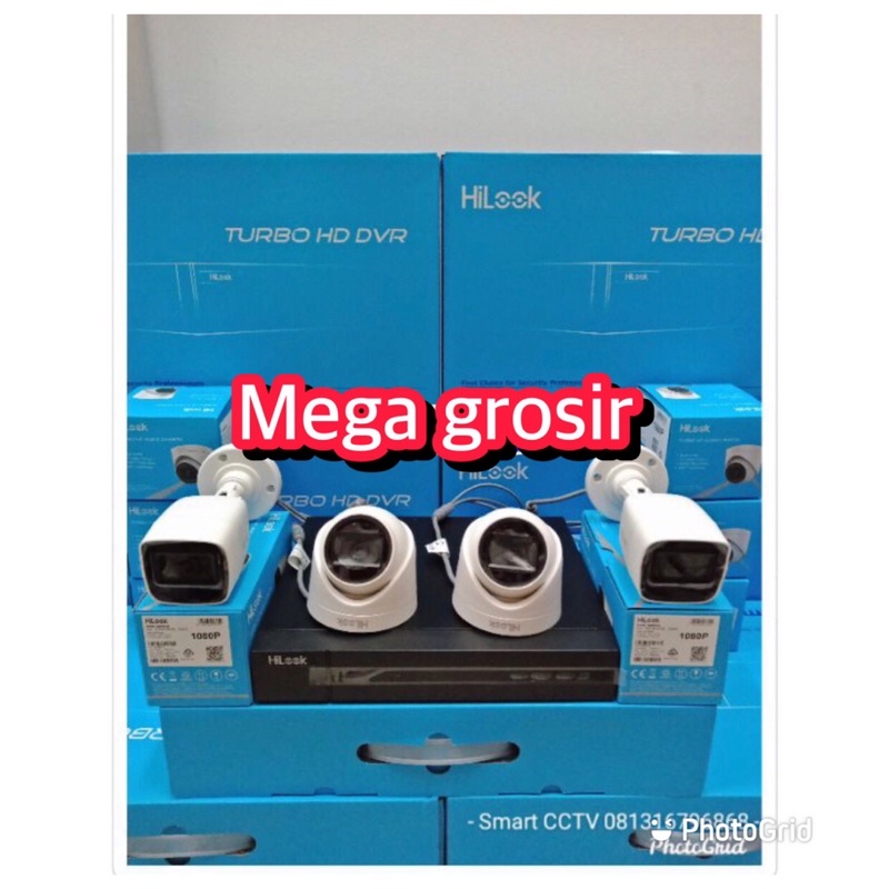 paket cctv hilook 3 kamera / paket cctv hilook 4 chenel 3 kamera komplit tinggal pasang