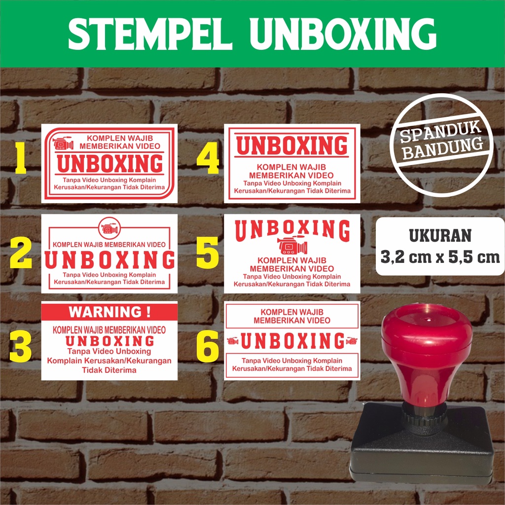 

STEMPEL VIDEO UNBOXING / STEMPEL BENTUK BULAT UKURAN 4,5 CM / UKURAN PERSEGI PANJANG 3,2 CM X 5,5 CM / STEMPEL