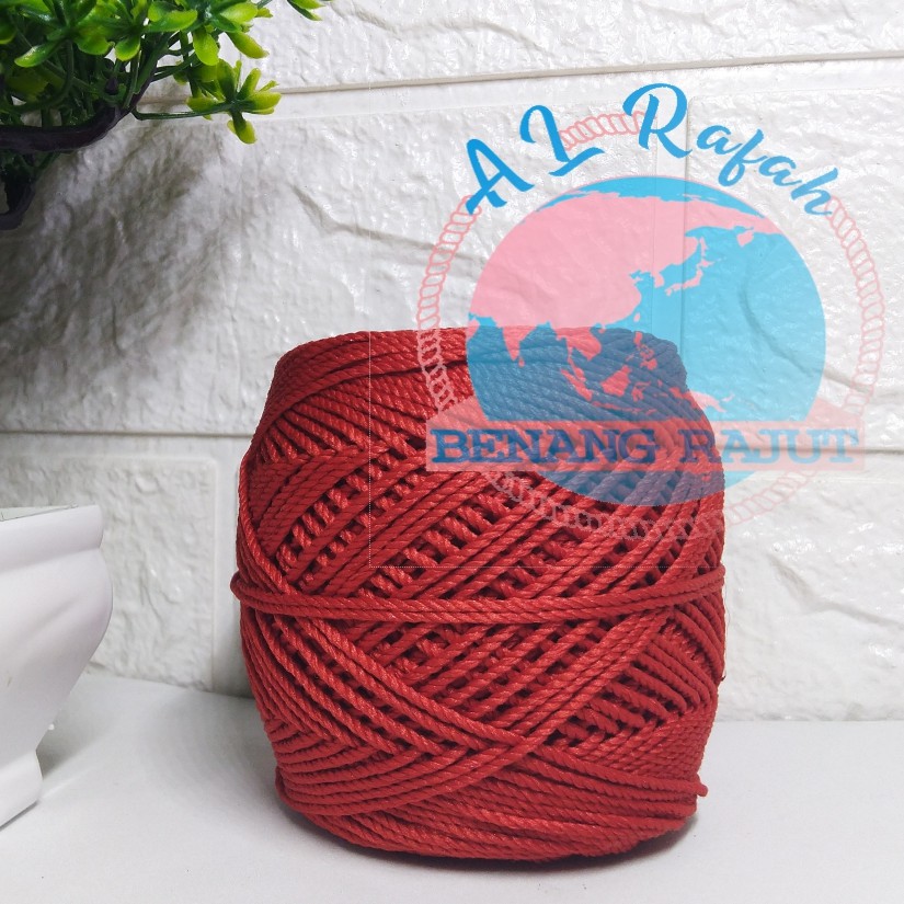 ALRAFAH ALSTORE - BENANG RAJUT POLY KILAP MERAH
