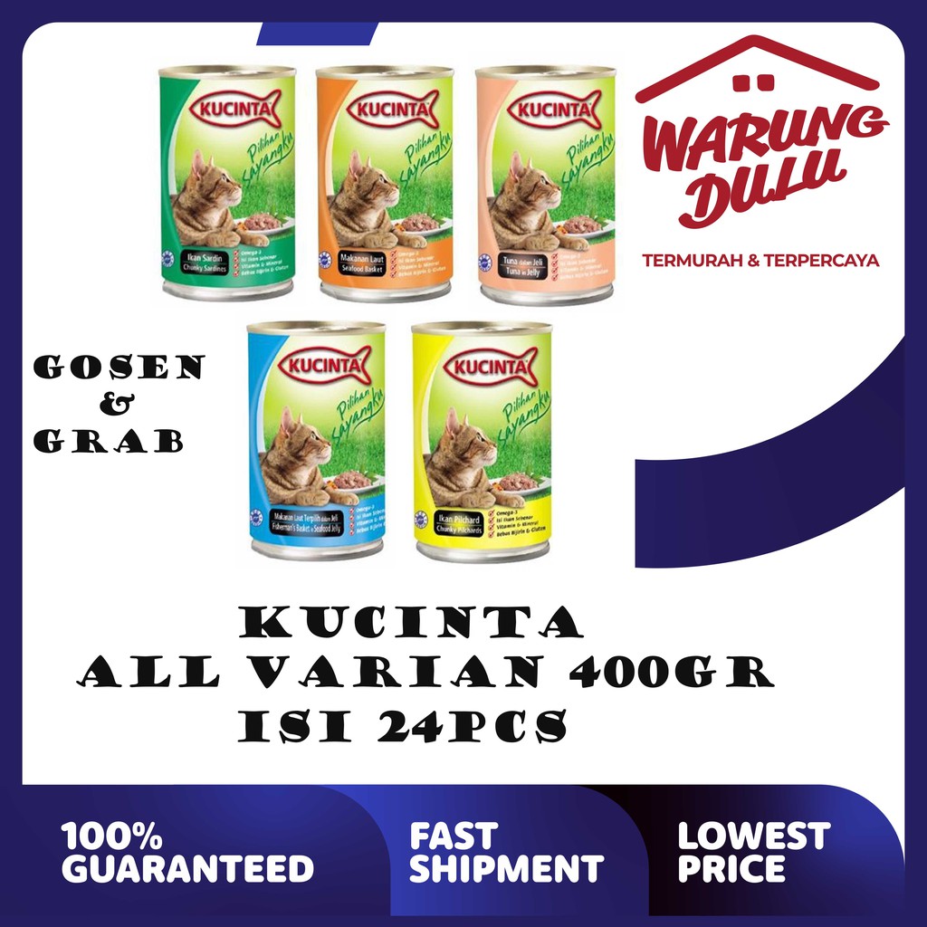 MAKANAN KUCING KUCINTA KALENG 400GR PERBOX ISI 24PCS