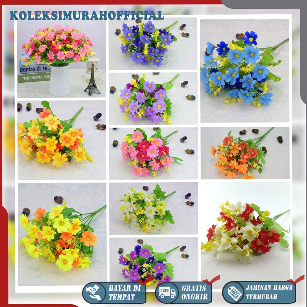 COD BUNGA DAISY BUNGA TANGKAI PLASTIK BUNGA ARTIFISIAL BUNGA PAJANGAN IMITASI  BUNGA HIASAN BT9001