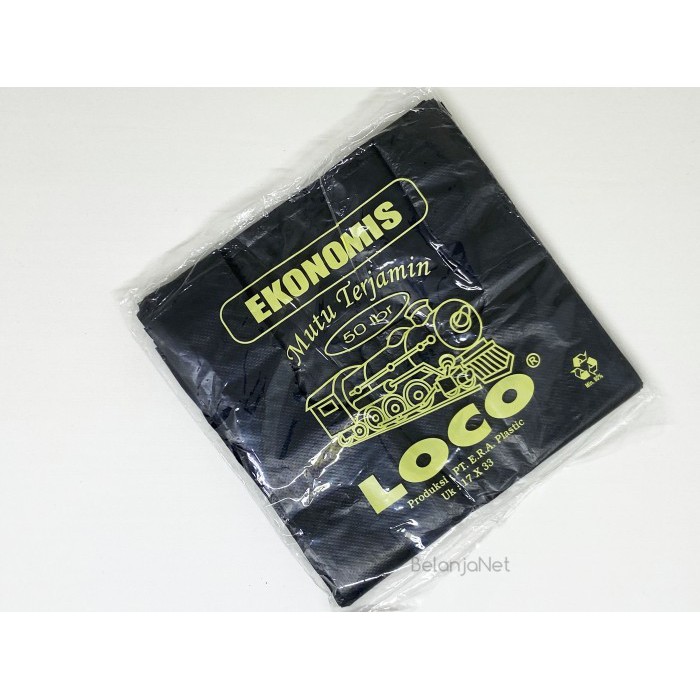 Kantong Plastik Kresek Hitam Loco 17 x 33 (50 Lbr)