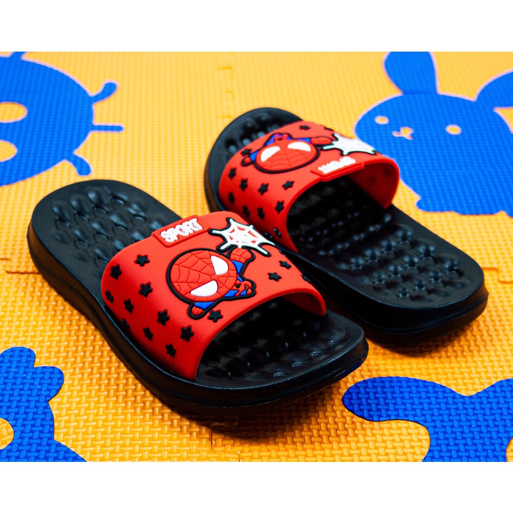 Sandal Anak Karet Motif Spiderman Slop Import - (8055) 30/35 - Sandal Anak Marvel