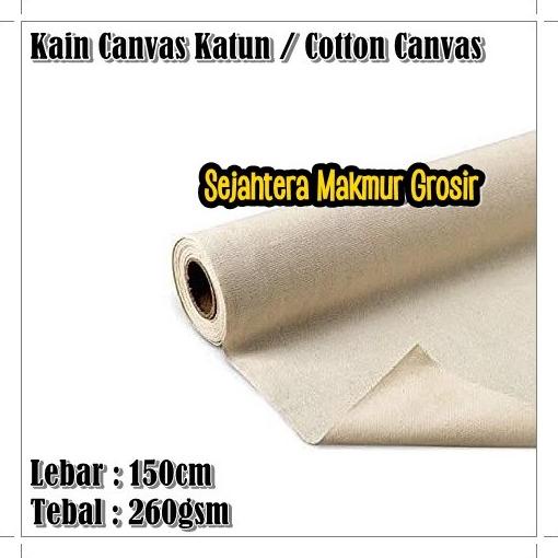 Kain Kanvas Katun / Cotton Canvas / Bahan Tas Kanvas / Kanvas Lukis