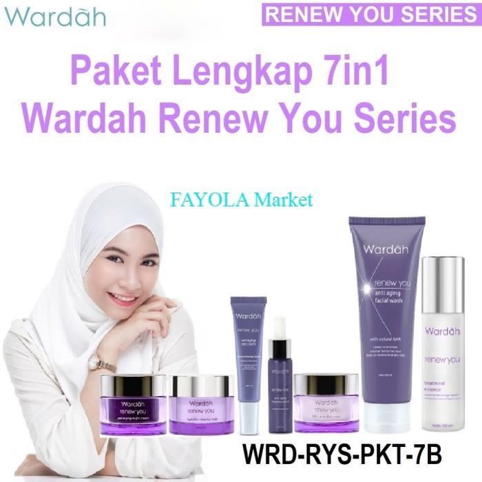 Wardah Anti Aging Renew You Series Paket Skin Care Lengkap 7in1 Besar Original BPOM
