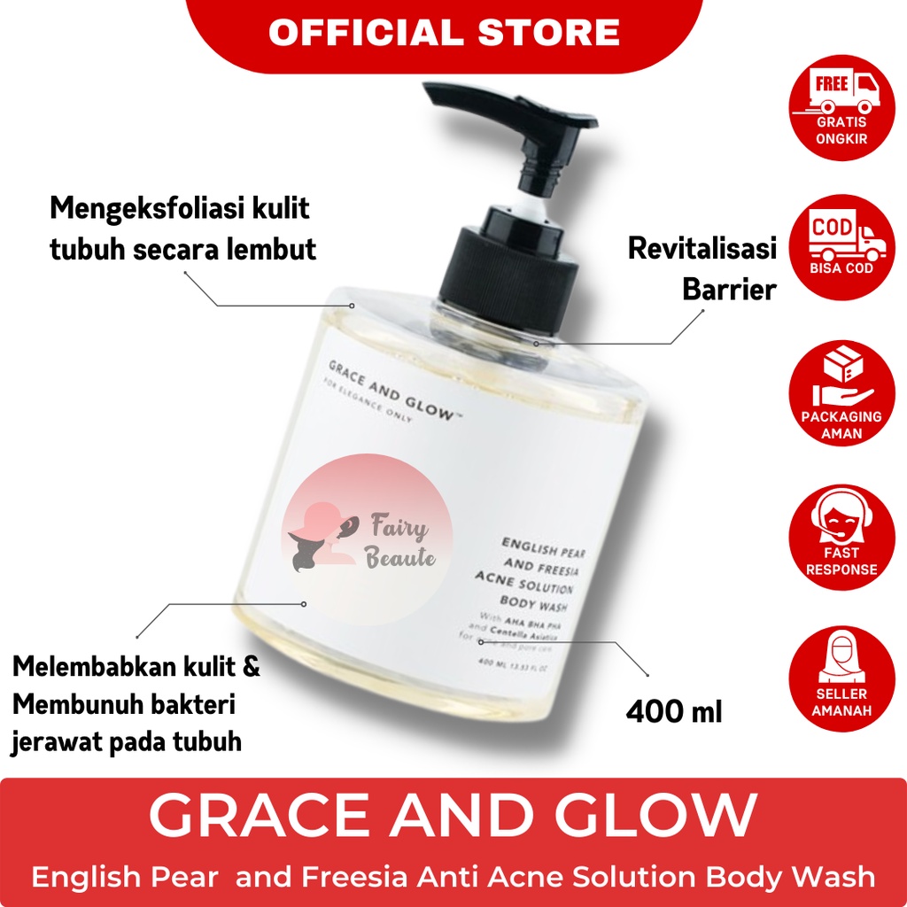 Grace and Glow English Pear and Freesia Anti Acne Solution Body Wash