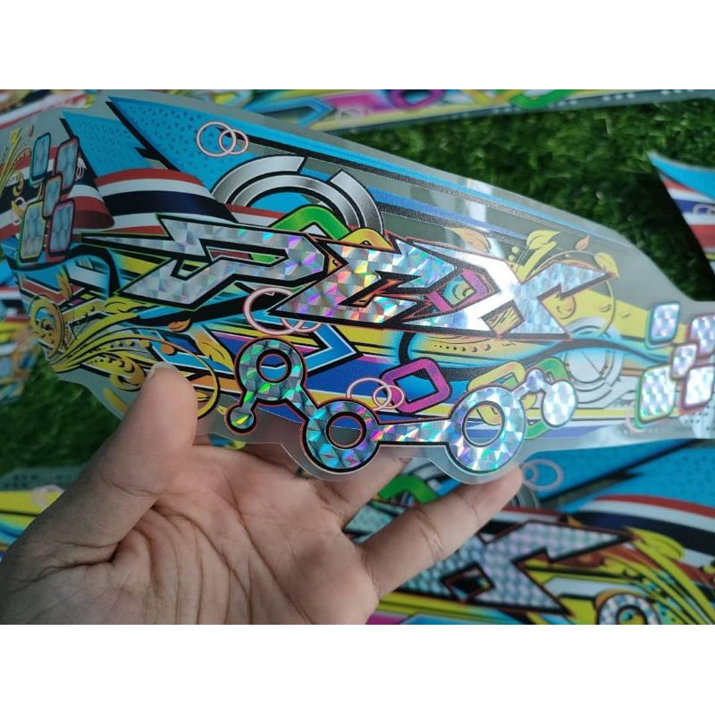 Striping stiker pcx 150 transparan hologram carbon