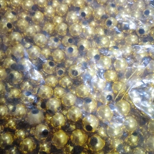 Mote manik bulat bintang emas 8mm 10mm - Montessori golden beads hiasan dekorasi natal /pon