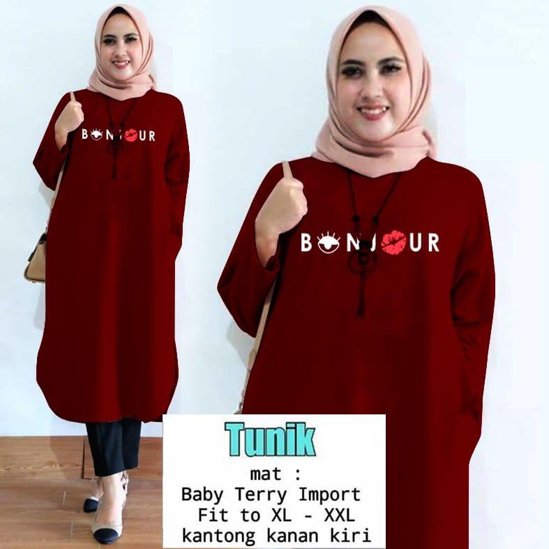 TUNIK BONJOUR / TUNIK MAMACHI / TUNIK POLOS/ TUNIK CEWEK / TUNIK PANJANG / TUNIK MOTE / TUNIK MUSLIM