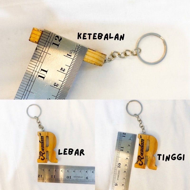 GANCI KAYU INISIAL BIG SIZE / GANCI INISIAL+NAMA GANTUNGAN KUNCI MOTOR