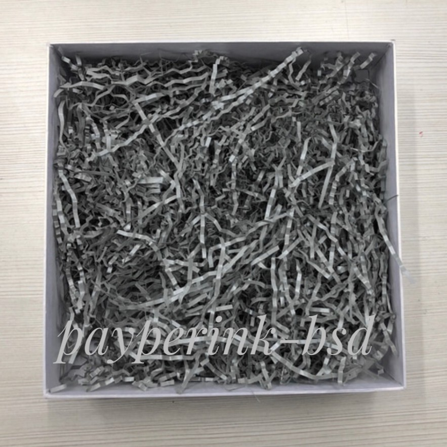 

200 grm shredded paper / kertas potong silver abu crinkle cut