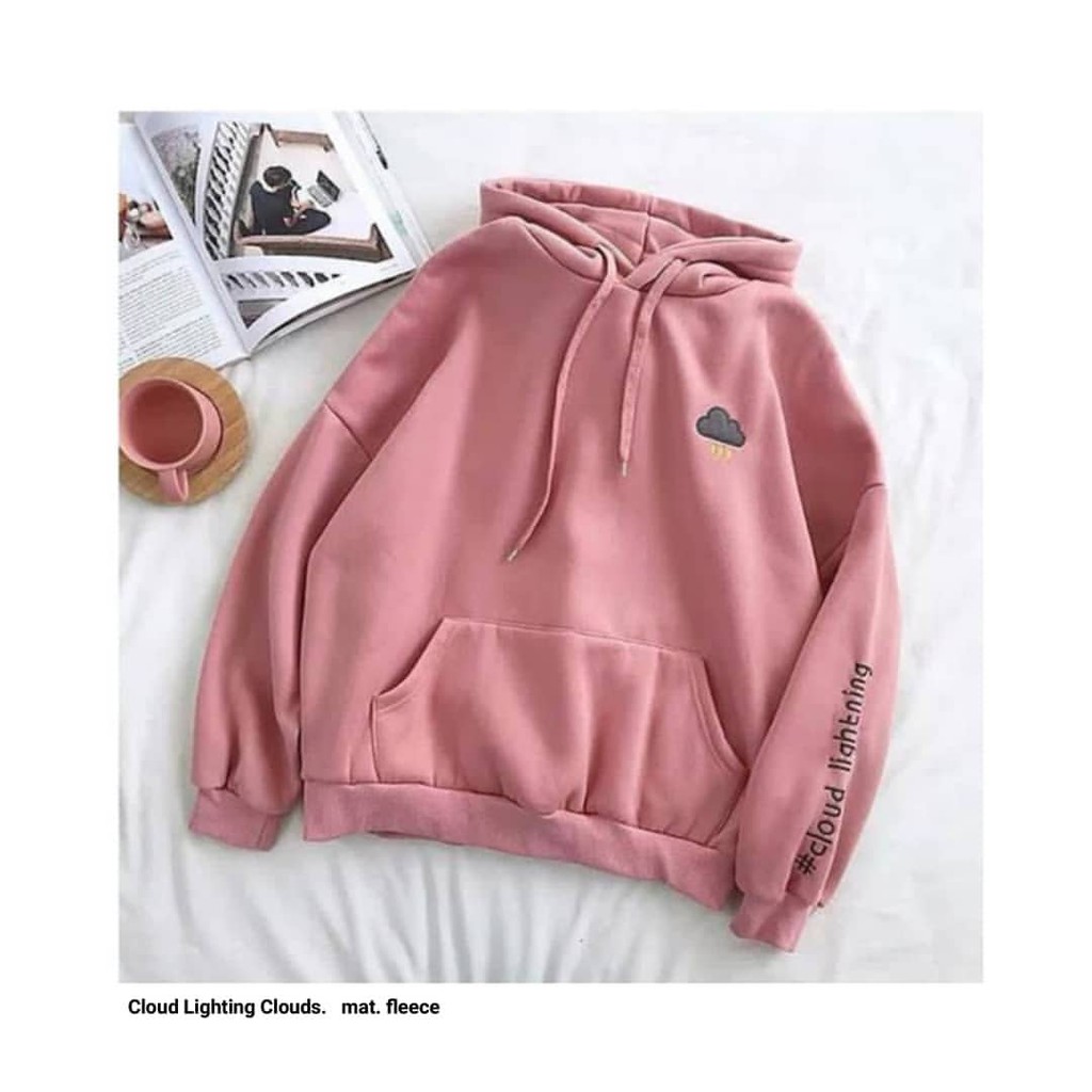 Hoodie Sweater Cloud Lightning bisa untuk pria/wanita