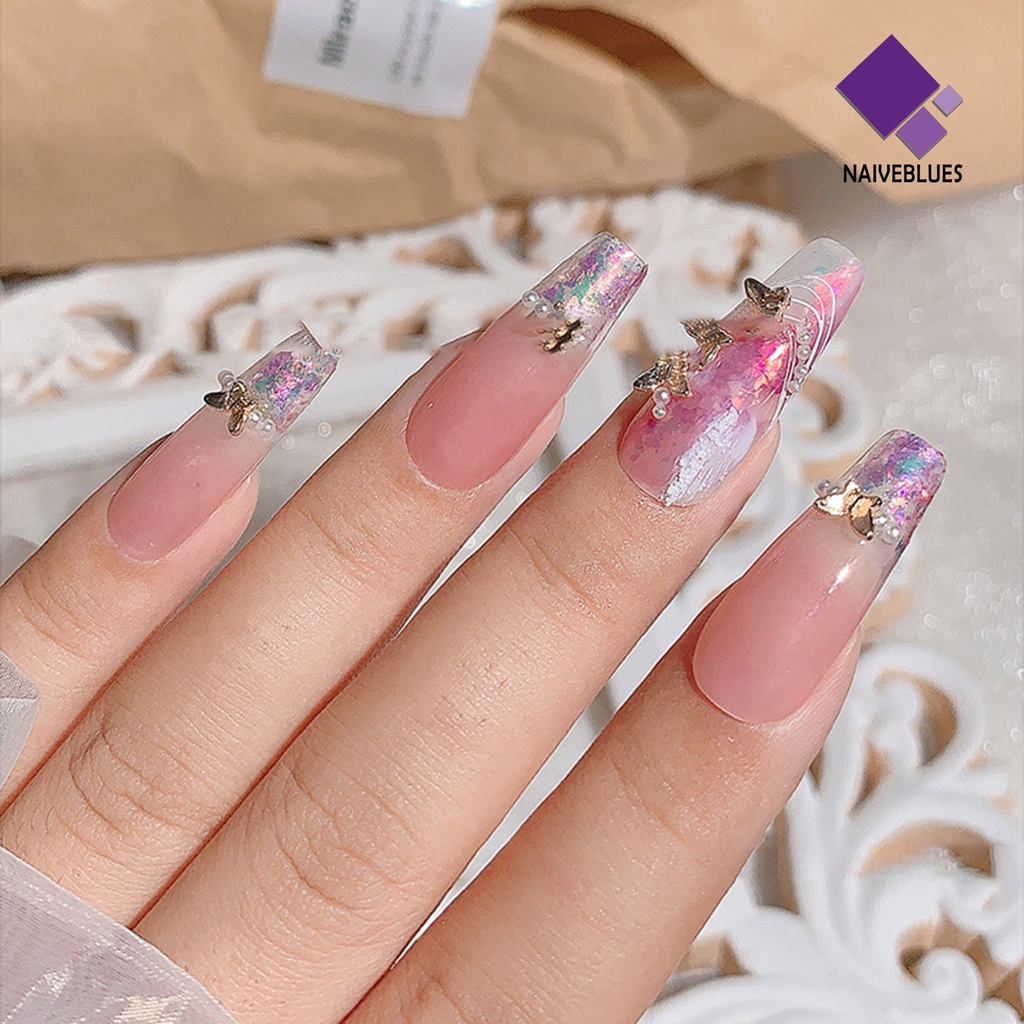 Naiveblue &gt; 10Pcs / Set Ornamen Bentuk Variasi Untuk Hiasan Kuku Nail Art 3D