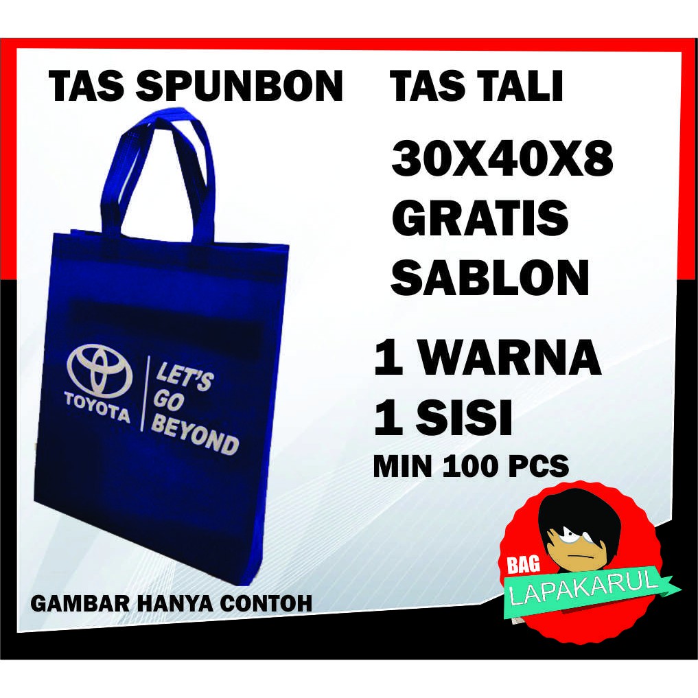 

TAS KAIN SPUNBOND SABLON 30X40X8 HANDLE / GOODIE BAG SOUVENIR SABLON BERKULITAS