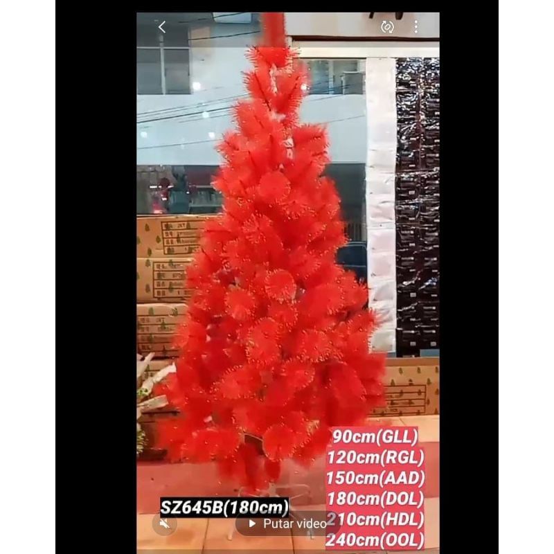 Promo 150cm (1.5m): POHON NATAL 1.5m (5feet) 150 cm KOMPLIT UNGU+PUTIH RAINBOW+MERAH+KUNGING