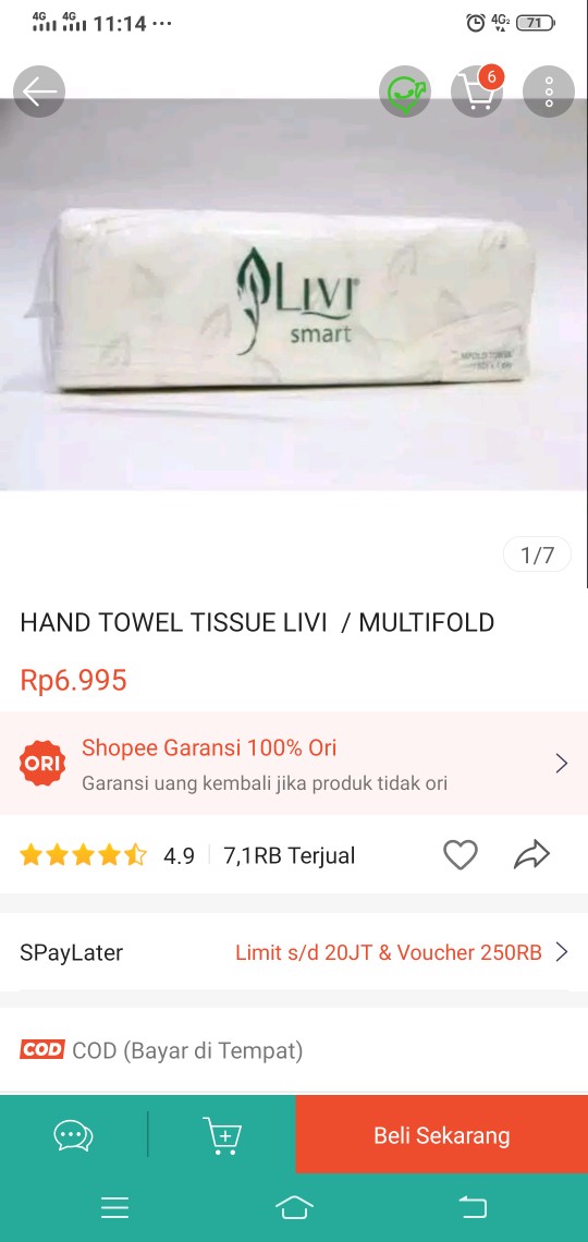Hand Towel Tissue Livi  / Multifold