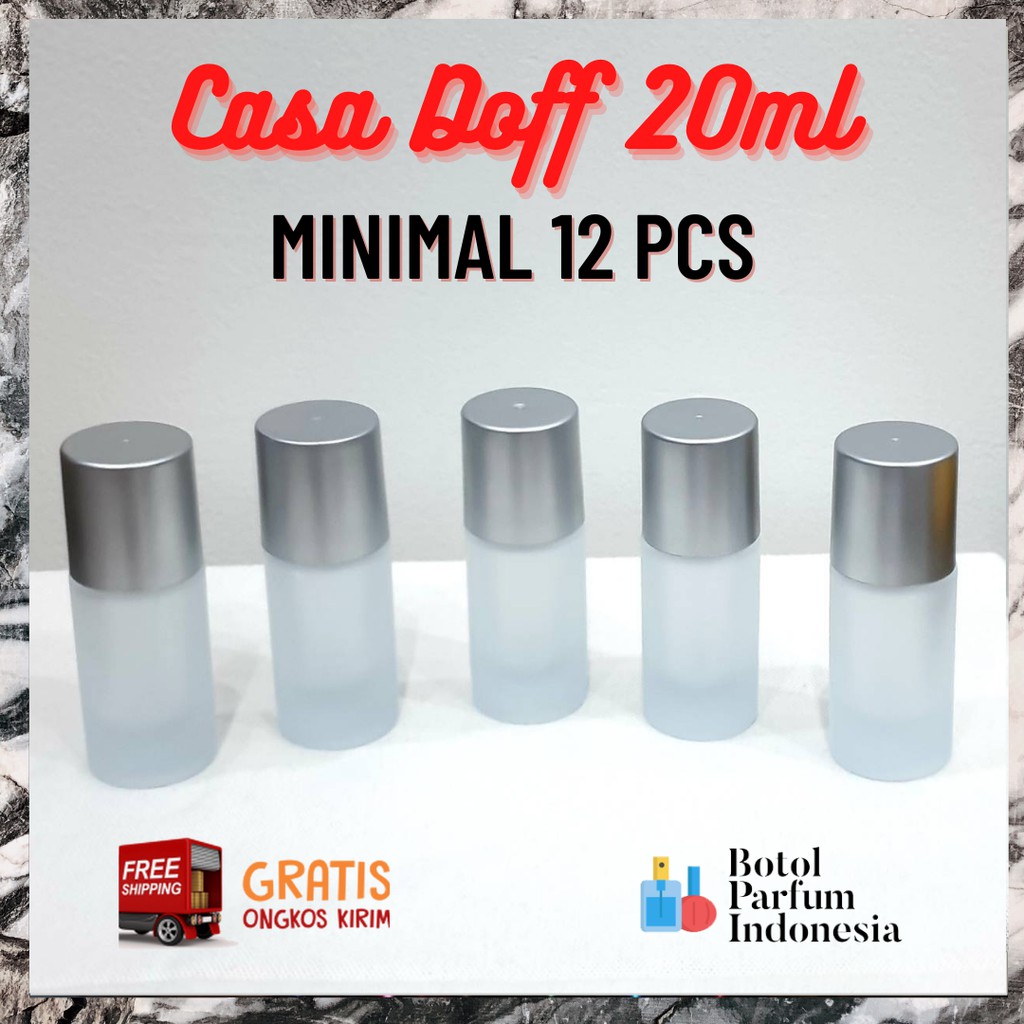 BOTOL PARFUM SPRAY KACA KOSONG 20 ML (CASA DOFF SILVER 20 ML)