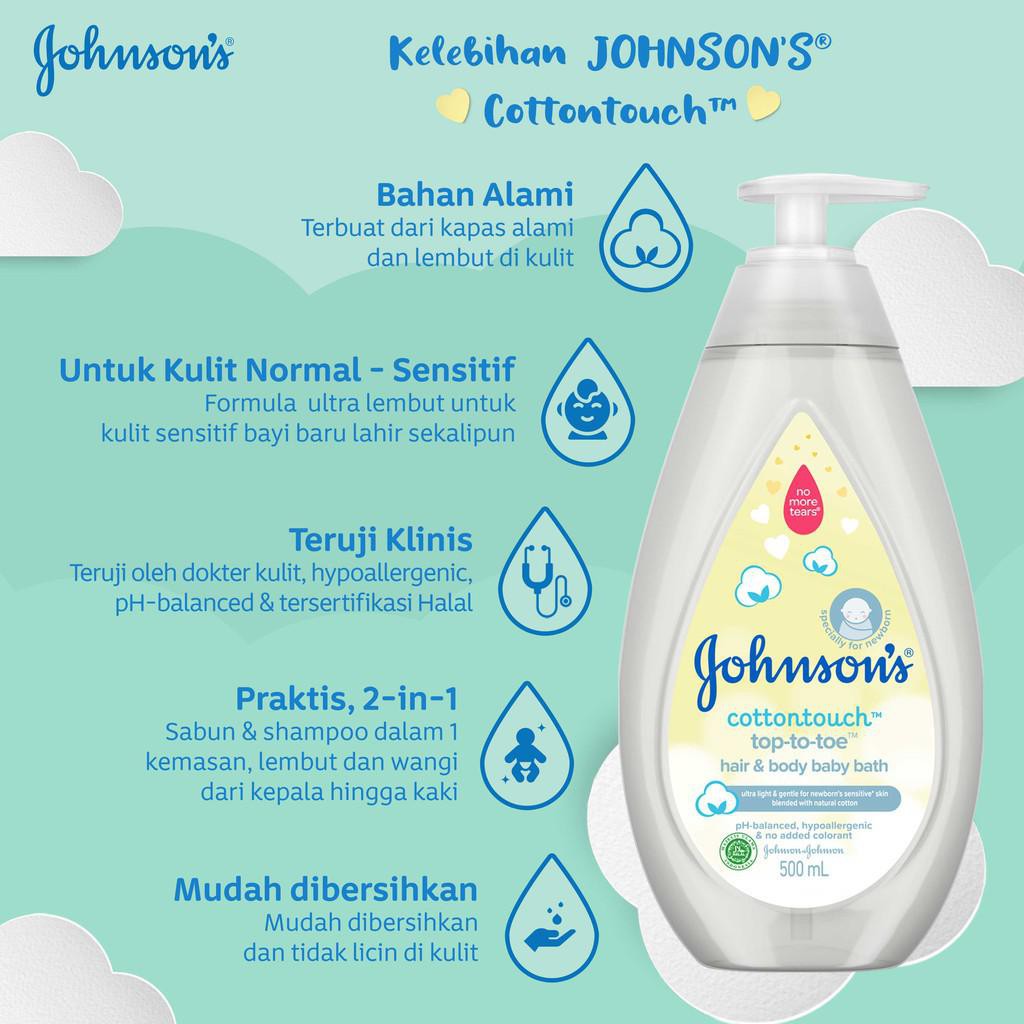 Johnsons Hair &amp; Body Baby Bath Cottontouch 200ml/500ml