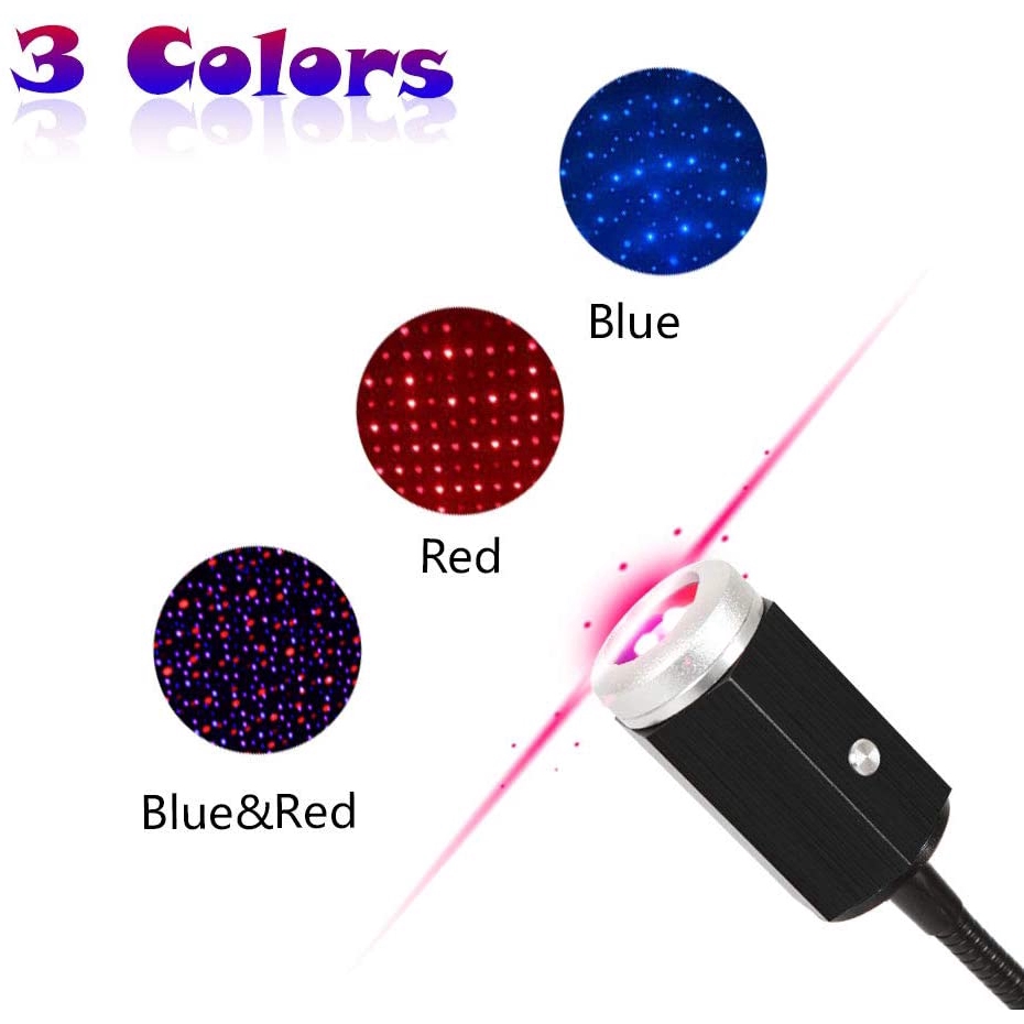 Lampu Proyektor Laser Led Usb Motif Langit Berbintang Untuk Dekorasi Atap Mobil