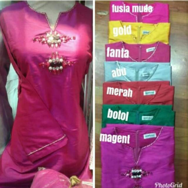 Realpicf Atasan kurung tafeta payet bunga