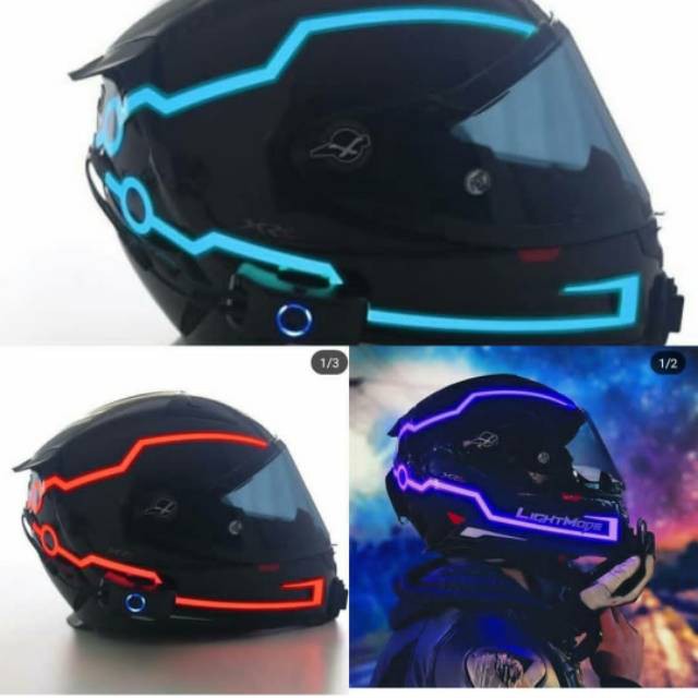 PROMO FREE 3M lampu led helm jadi keren lightmode helmet strip neutron