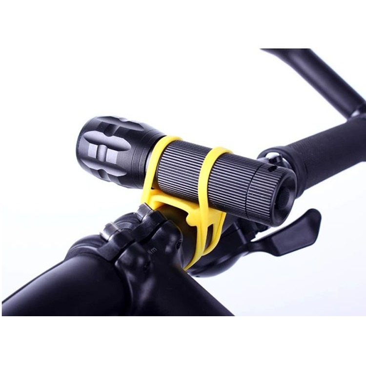 Silicone Strap Bike Bracket Holder Untuk Lampu - Hitam