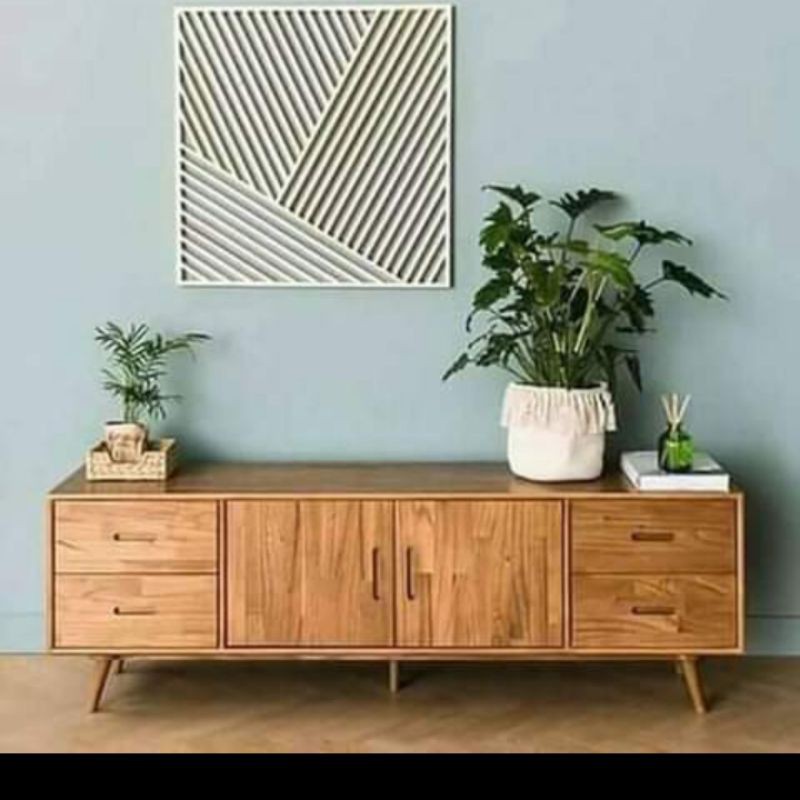 bufet.meja tv retro model terbaru ukuran 180cm kayu jati perhutani