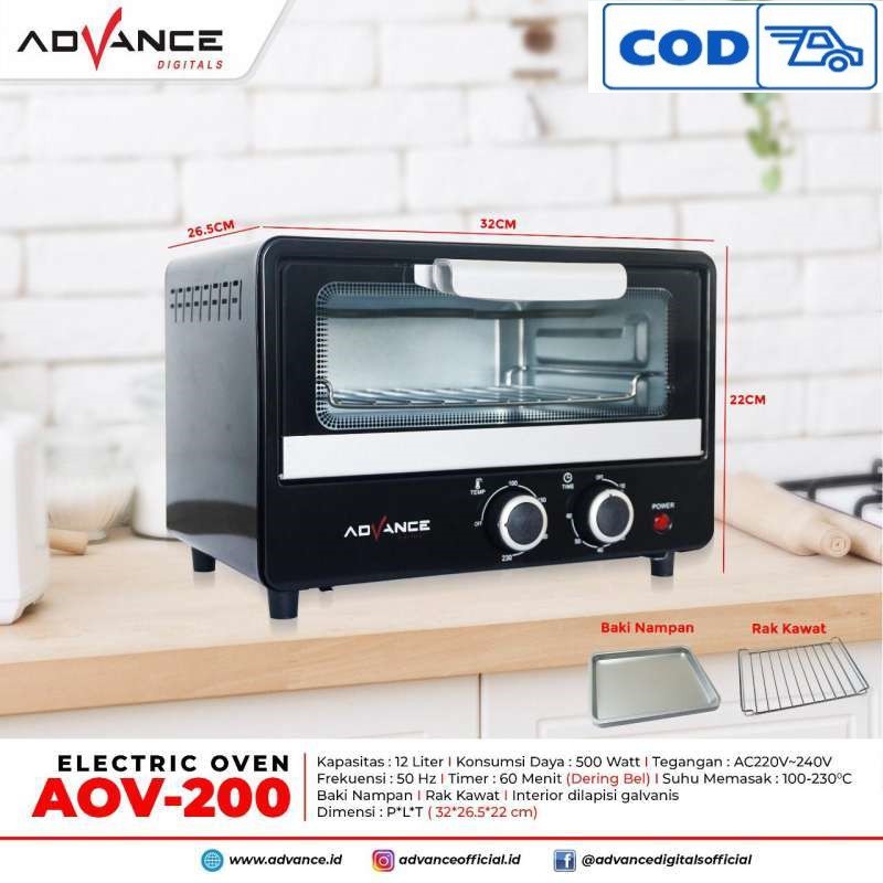Advance AOV200 Oven Listrik Electric Oven 12 Liter 500 Watt AOV-200