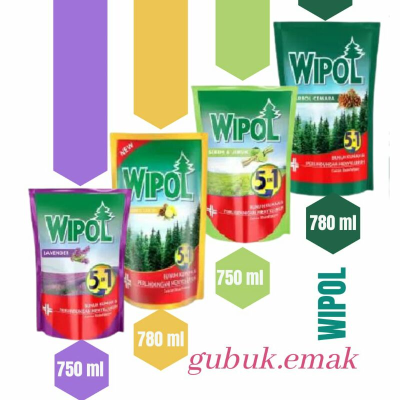 Wipol Karbol Refill Clasic 780 ml Lavender 750 ml Sereh 750 ml Lemon 780 ml
