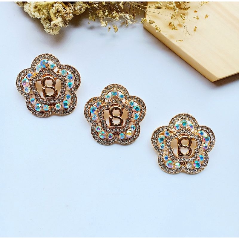 Brooch Buttonscarves KW//Bros Buttonscarves Polos/Mata/Mutiara-Star-Gold