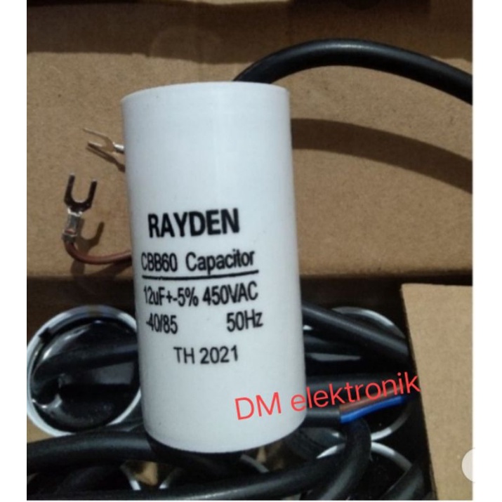 kapasitor 12uf +5% bulat putih