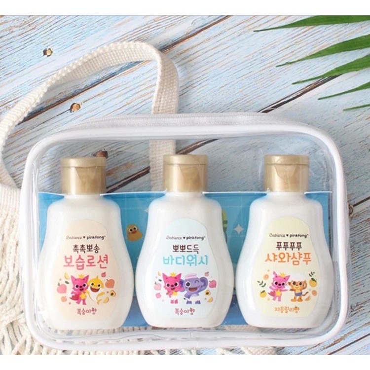 BABIENCE Travel Kits Kit Pinkfong Pink Fong (Shampoo-Bodywash-Lotion)