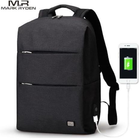 Tas Ransel ORIGINAL Anti Maling Mark Ryden USB Port Charger Anti Air - Hitam