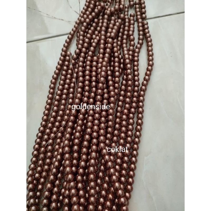 Mutsin berat Mutiara sintetis 6mm , monte 6mm per string