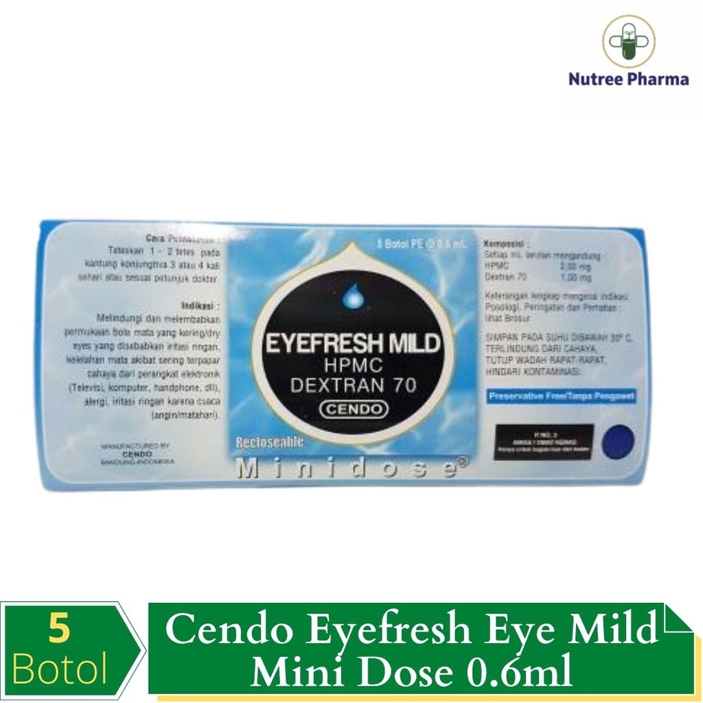 Cendo Eyefresh Eye Mild Mini Dose 0.6 ml Obat Tetes Mata Iritasi Ringan( isi 5 Botol)