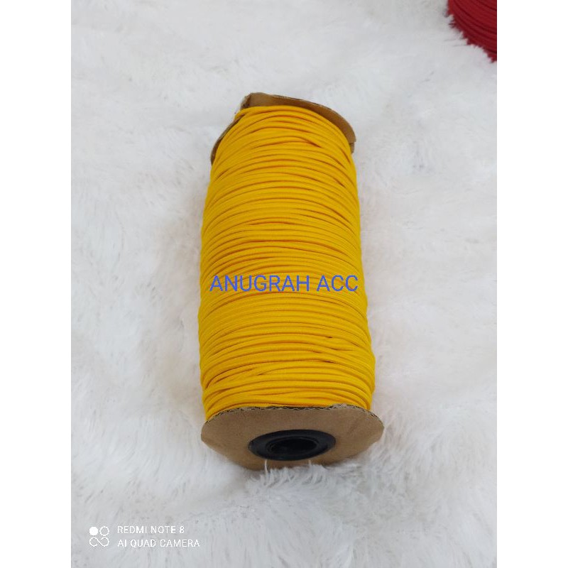 tali karet elastis cord 2.5mm-Kuning
