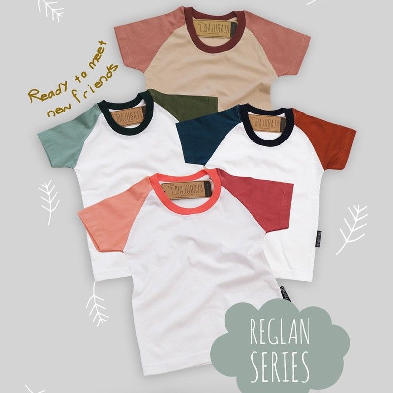 Bajubaja junior reglan / kaos polos anak kombinasi / kaos anak