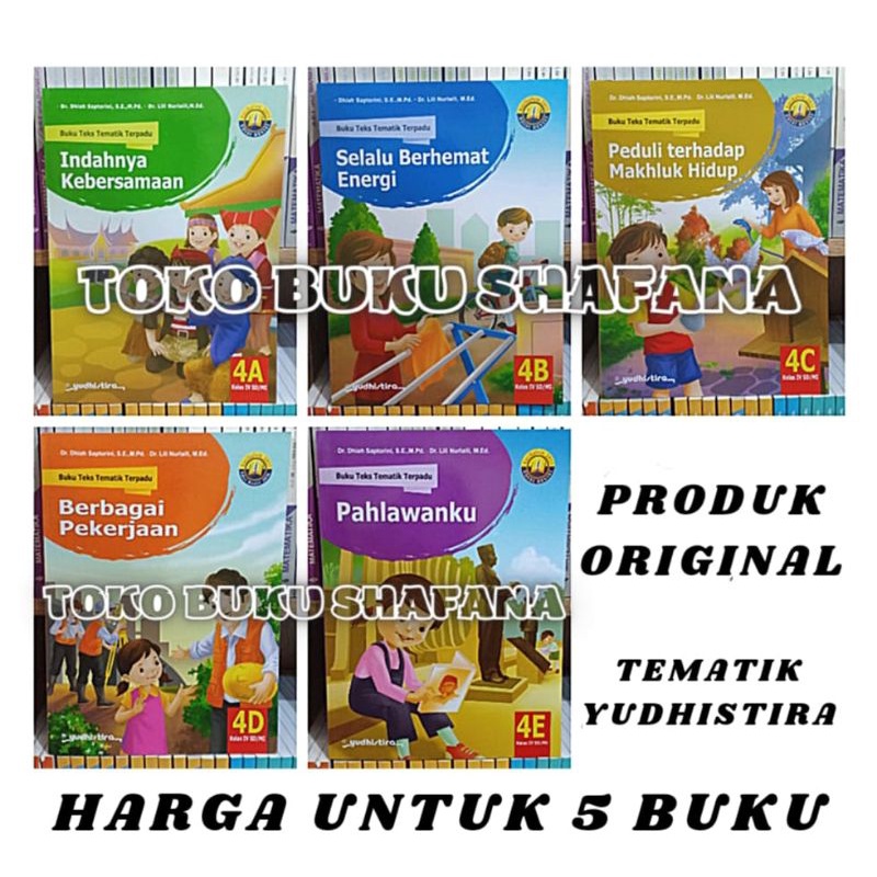 Paket 5 Buku Tematik Terpadu Yudhistira 4A 4B 4C 4D 4E K13 Edisi Revisi Kelas 4 SD ORI