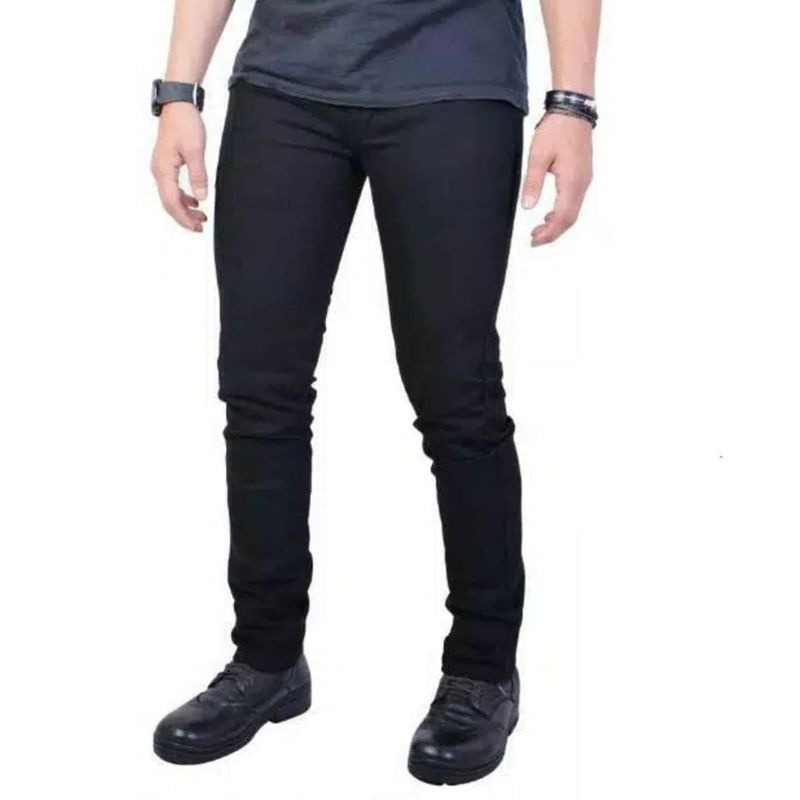 Celana jeans pria / celana panjang Straight celana jeans BLACK panjang skinny semi slimfit cowo / cowok