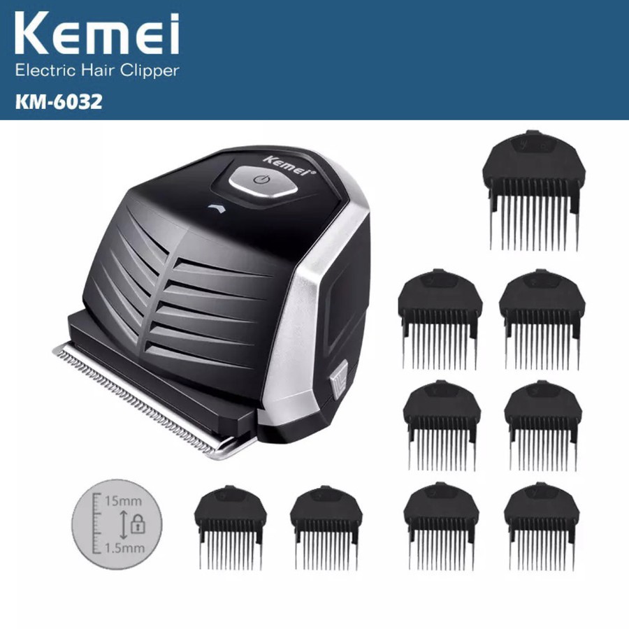 kemei KM 6032 Alat Cukur Rambut Pria Botak Hair Clipper 0 mm Mesin Cukuran Sendiri Kemei KM-6032