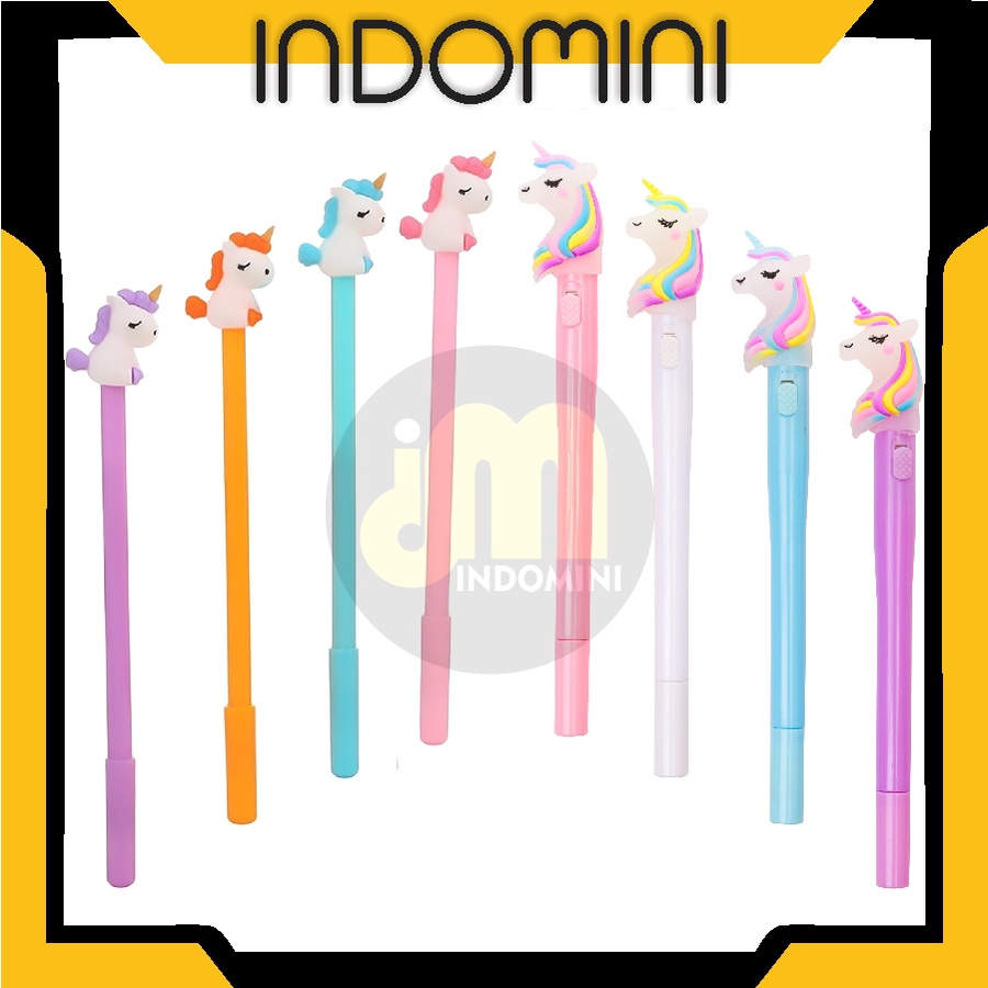 

INDOMINI Pulpen Pena Gel Karakter Baby Unicorn / Pena Gel Motif Baby Cute S029