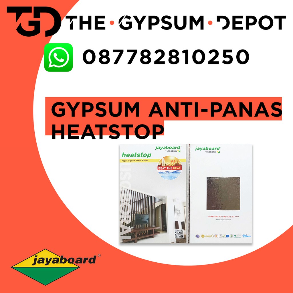 Jayaboard Gipsum HeatStop 9mm / Gypsum Heat stop Jaya Tahan Anti Panas