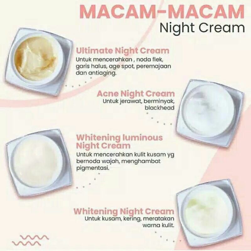 Night Cream MS GLOW Whitening Night cream/Acne Night Cream/Luminous Night Cream/Ultimate Night Cream