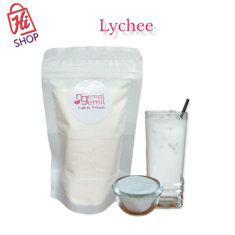 

Bubuk Minuman Rasa Lychee Serbuk Minuman Kekinian Lychee Powder Drink Kualitas Premium