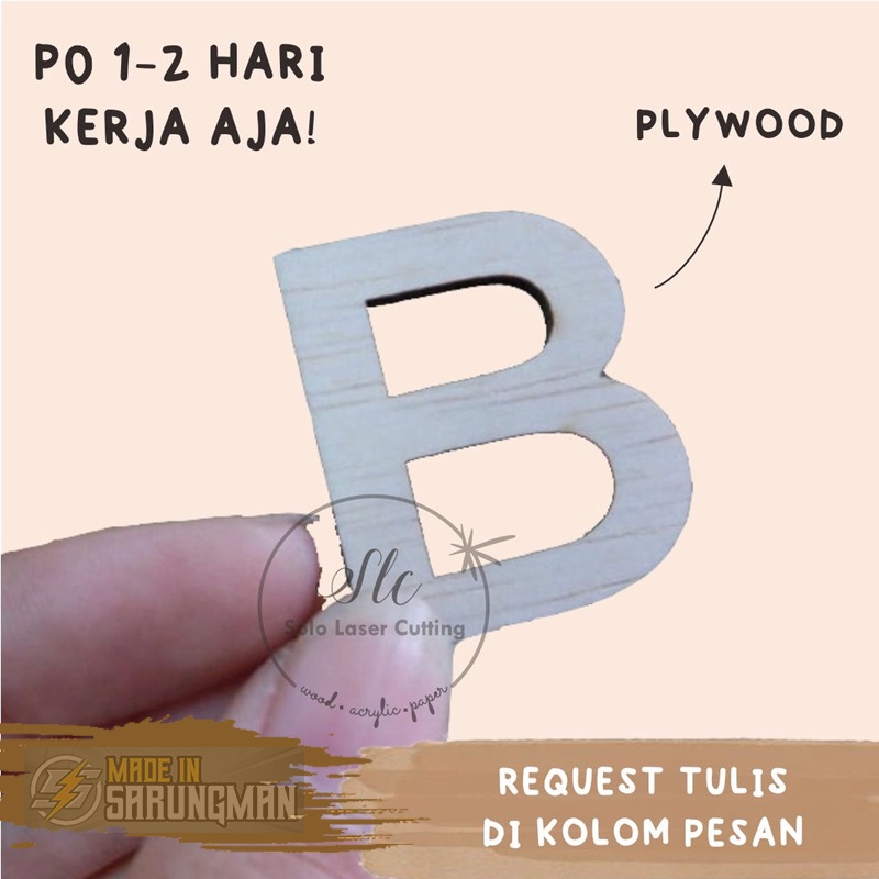 ECERAN HURUF ABJAD (A-Z), KAYU ABJAD HURUF TIMBUL DEKORASI MAHAR SESERAHAN MAS KAWIN SCRABBOOK