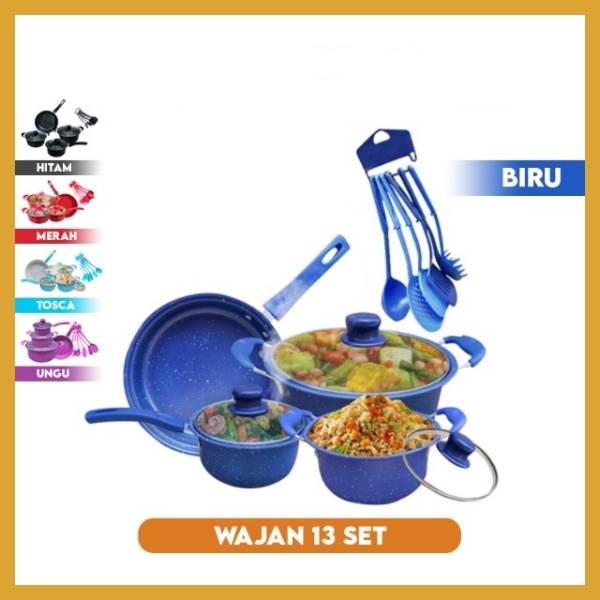 BISA COD Paket Cookware panci Set 13 Tutup Kaca Serbaguna panci set lengkap stainless steel Panci 13 Set-TERLARIS